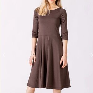 Smitten Mary Dress Merino Wool Fit and Flare Dress 3/4 Sleeves 10
